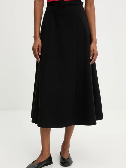 Answear.LAB spódnica kolor czarny midi rozkloszowana - zdjęcie produktu nr 1