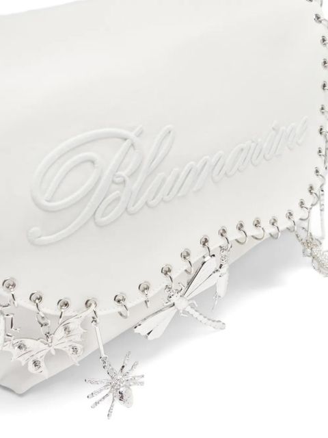 Blumarine embroidery insect-charm shoulder bag - White