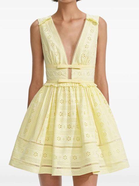 Self-Portrait cotton dress - Yellow