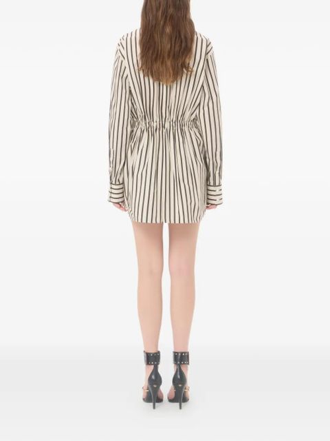 Valentino Garavani mini dress in printed striped poplin - Neutrals