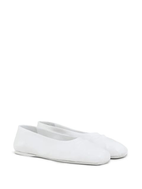 Marni bow-embossed leather ballerina shoes - White - zdjęcie produktu nr 2