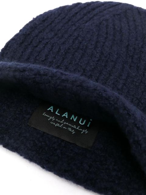 Alanui logo-plaque beanie - Blue - zdjęcie produktu nr 2