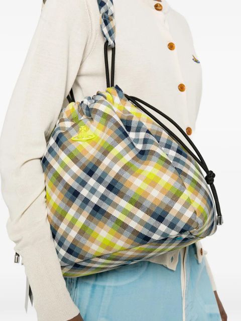 Vivienne Westwood woven tartan bucket bag - Blue - zdjęcie produktu nr 2