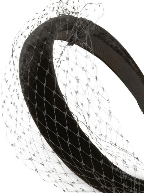 Jennifer Behr veil-embellished headband - Black - zdjęcie produktu nr 2