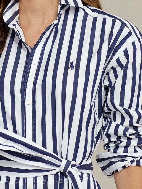 Polo Ralph Lauren sukienka bawełniana kolor granatowy mini rozkloszowana