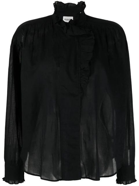 MARANT ÉTOILE Pamias ruffled blouse - Black - zdjęcie produktu nr 1