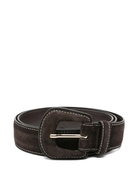 Maje suede leather buckle belt - Brown - zdjęcie produktu nr 1