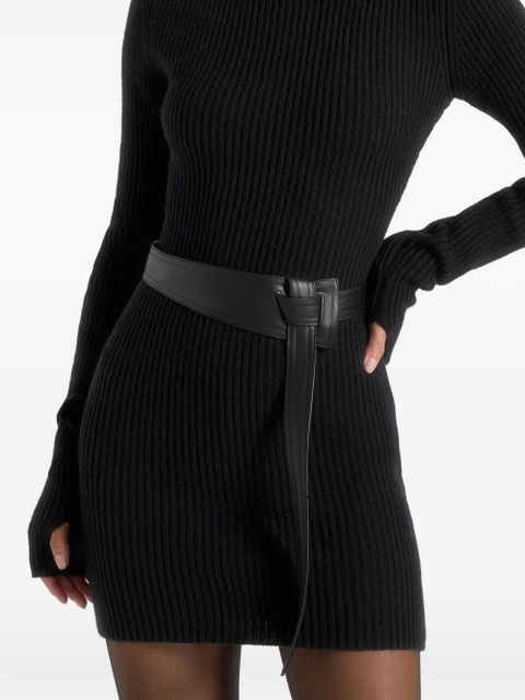 Manière De Voir Kalia turtleneck belted knitted mini dress - Black - zdjęcie produktu nr 2