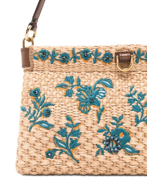 ETRO floral-embroidered clutch bag - Neutrals