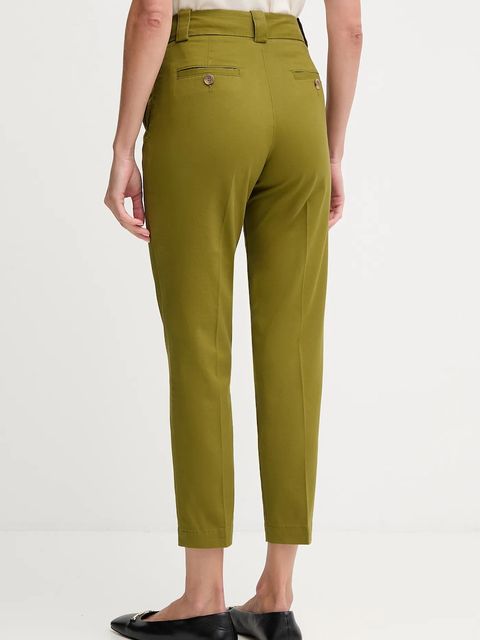 United Colors of Benetton spodnie damskie kolor zielony dopasowane high waist 4FRXDF096