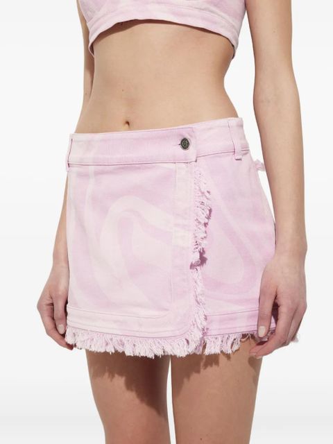 PUCCI Marmo-print denim skirt - Pink