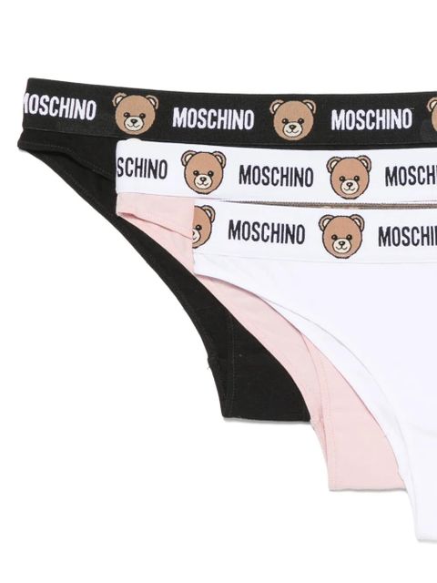 Moschino Teddy Bear logo-waistband briefs set (set of three) - Black