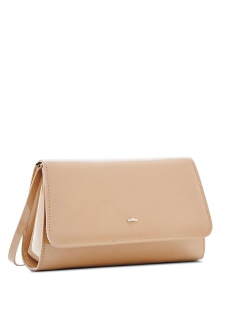 Giuseppe Zanotti mini Cleopatra patent leather flap clutch - Brown - zdjęcie produktu nr 1