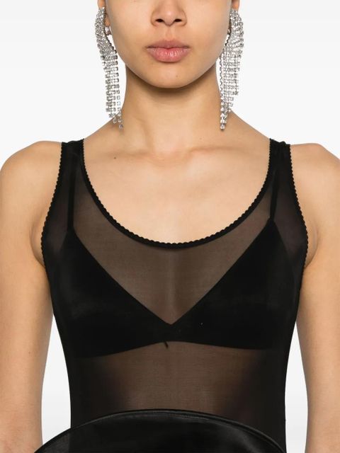 Magda Butrym mesh scalloped bodysuit - Black