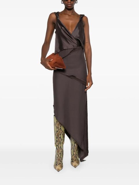 The Attico twist-detailing midi dress - Brown