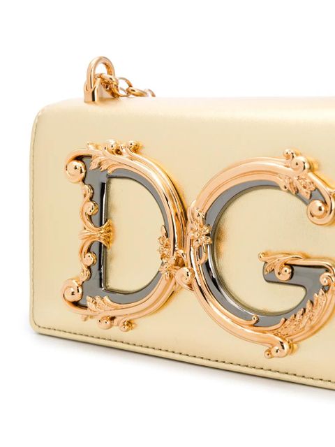 Dolce & Gabbana DG Girls leather phone bag - Gold
