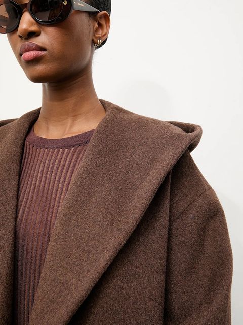 Answear.LAB płaszcz wełniany kolor brązowy