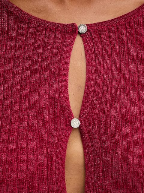 Morgan kardigan damski kolor czerwony lekki MIZOR