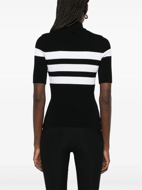 Jean Paul Gaultier striped knitted T-shirt - Black