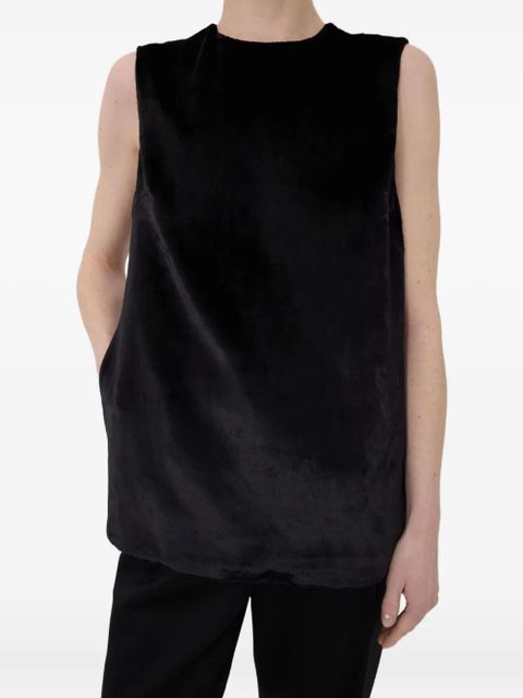 LouLou de Saison silk velvet sleeveless top - Black