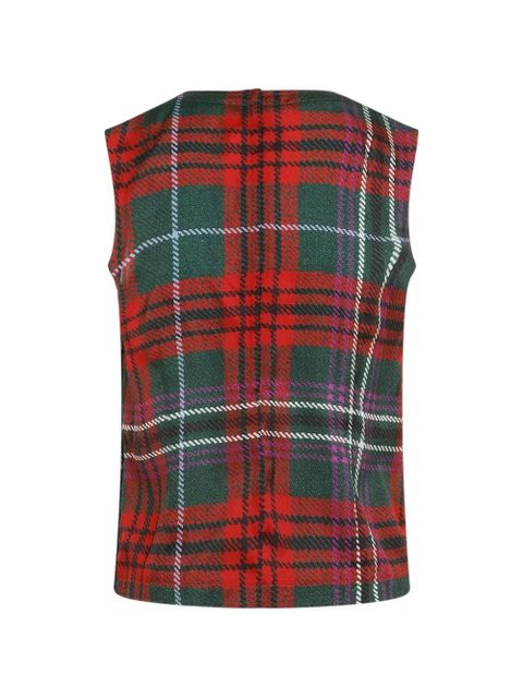 Comme Des Garçons pleated plaid vest - Red - zdjęcie produktu nr 2