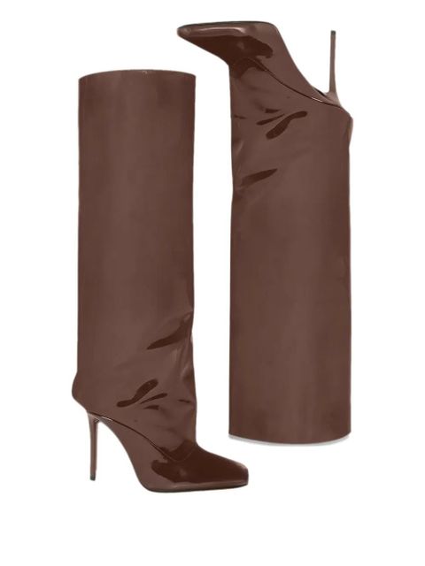 The Attico 105mm Sienna patent-leather boots - Brown - zdjęcie produktu nr 2