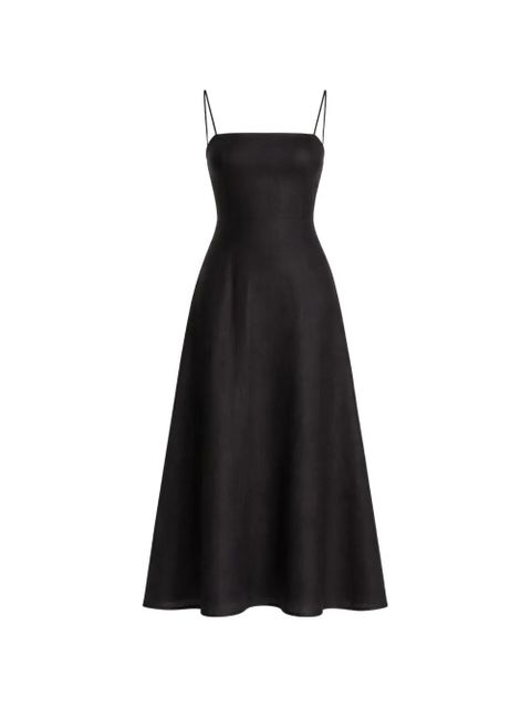 Reformation sleeveless linen midi dress - Black - zdjęcie produktu nr 1