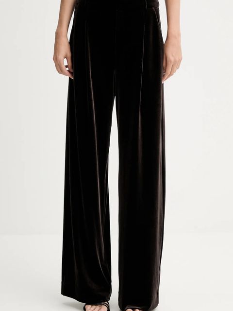 Gestuz spodnie welurowe damskie kolor brązowy szerokie high waist 10910718 - zdjęcie produktu nr 1