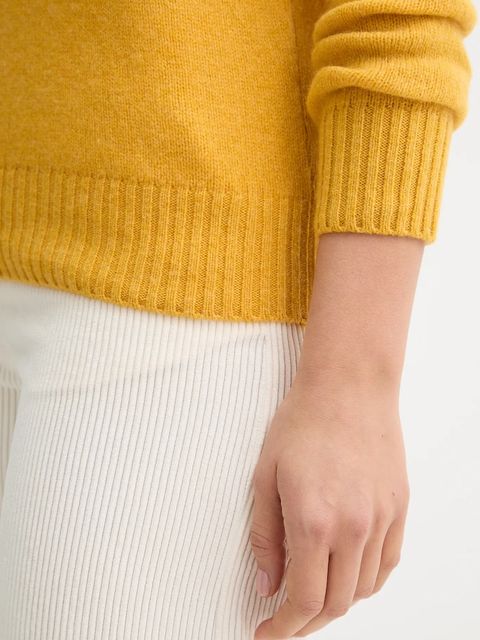 United Colors of Benetton sweter wełniany damski kolor żółty lekki