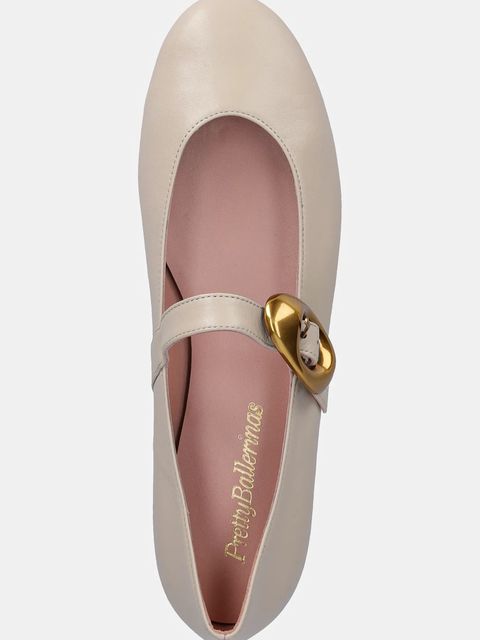 Pretty Ballerinas baleriny skórzane Nicole kolor beżowy 52563_002