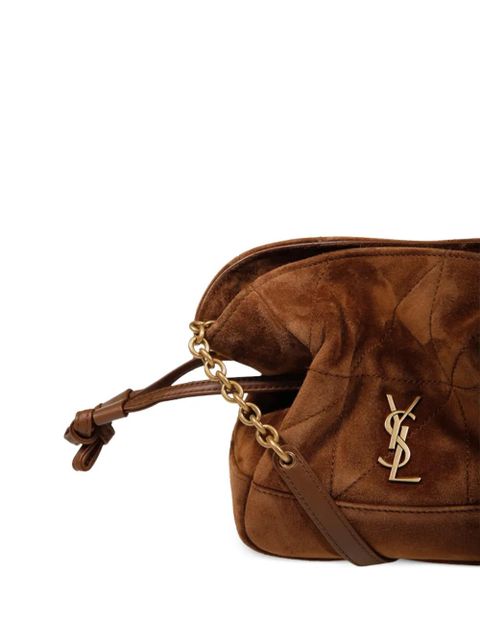 Saint Laurent quilted suede cross body bag - Brown