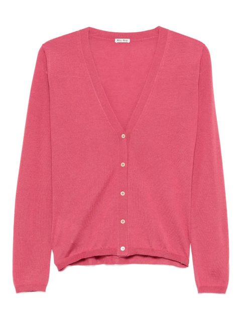 Miu Miu V-neck button-up cardigan - Pink - zdjęcie produktu nr 1