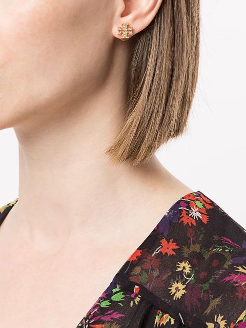 Tory Burch Kira pavé stud earrings - Gold - zdjęcie produktu nr 2