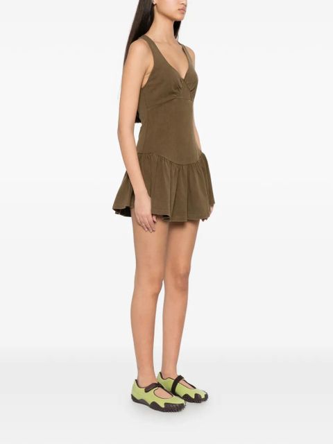 SHUSHU/TONG V-neck mini dress - Green