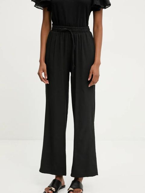 Answear.LAB spodnie lniane damskie kolor czarny szerokie high waist - zdjęcie produktu nr 1