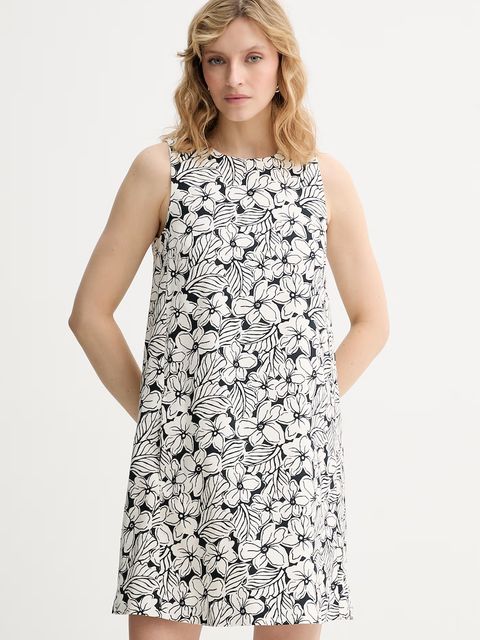 Weekend Max Mara sukienka rozkloszowana bawełniana żółta - zdjęcie produktu nr 1