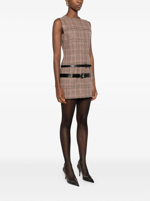 Coperni check belted dress - Brown - zdjęcie produktu nr 2