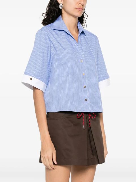 SANDRO check-print shirt - Blue - zdjęcie produktu nr 2