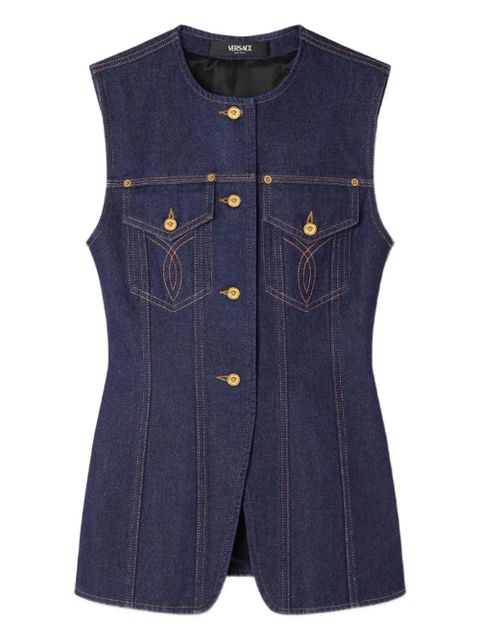 Versace denim button-up vest - Blue - zdjęcie produktu nr 1