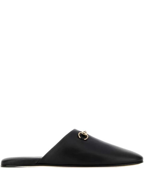 Gucci leather flat mules - Black