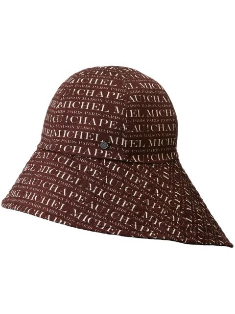 Maison Michel Julianne logo-print bucket hat - Brown - zdjęcie produktu nr 1