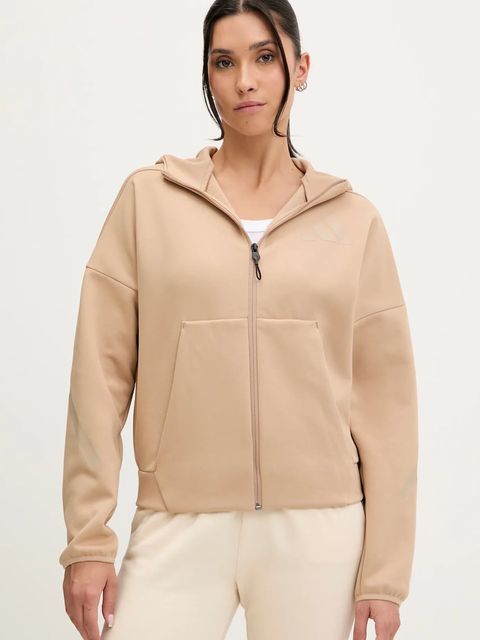 adidas bluza x Z.N.E damska kolor beżowy z kapturem wzorzysta JY5970 - zdjęcie produktu nr 1