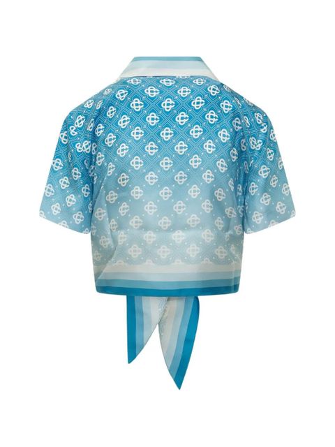 Casablanca diamond monogram knotted shirt - Blue - zdjęcie produktu nr 2