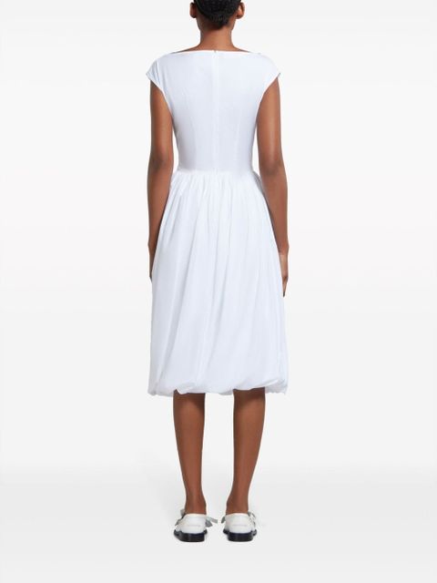 Marni boat-neck cotton midi dress - White