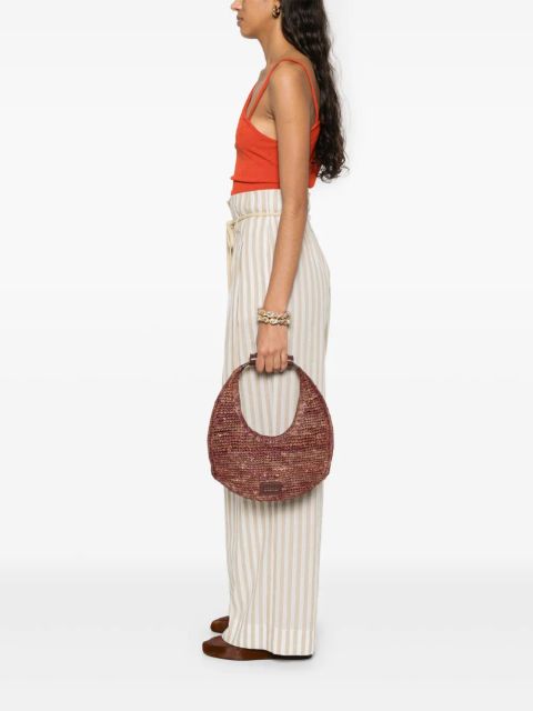 STAUD moon raffia tote bag - Brown