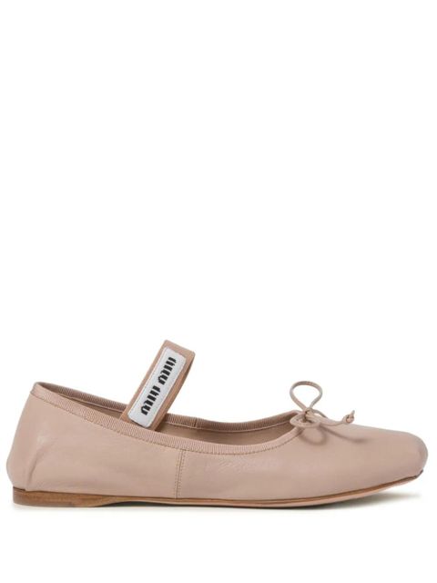 Miu Miu leather ballerina shoes - Pink - zdjęcie produktu nr 1