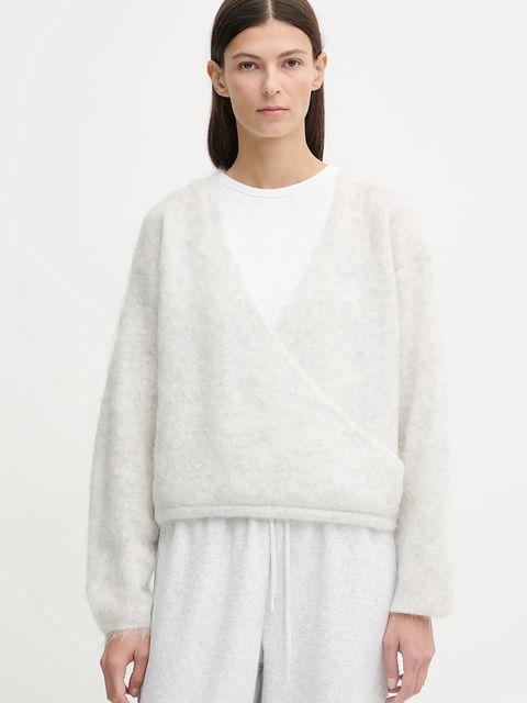 American Vintage sweter z dodatkiem wełny damski kolor szary lekki NUN18D - zdjęcie produktu nr 1