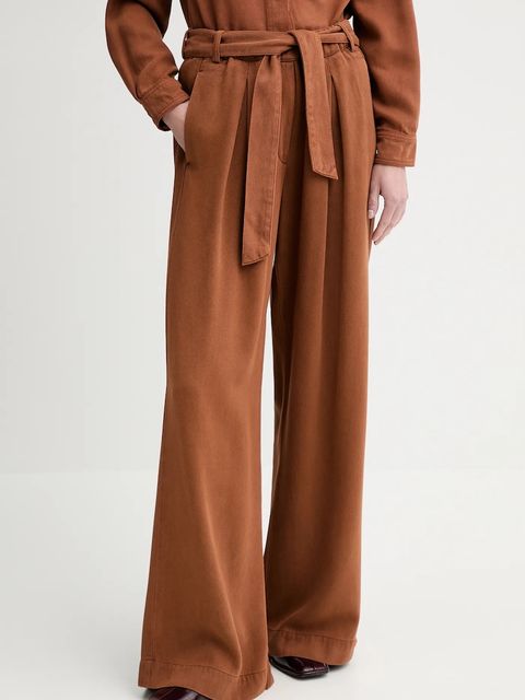 Sessun spodnie damskie kolor pomarańczowy szerokie high waist 25207012 - zdjęcie produktu nr 1