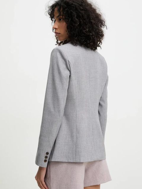 Answear.LAB marynarka kolor szary jednorzędowa gładka