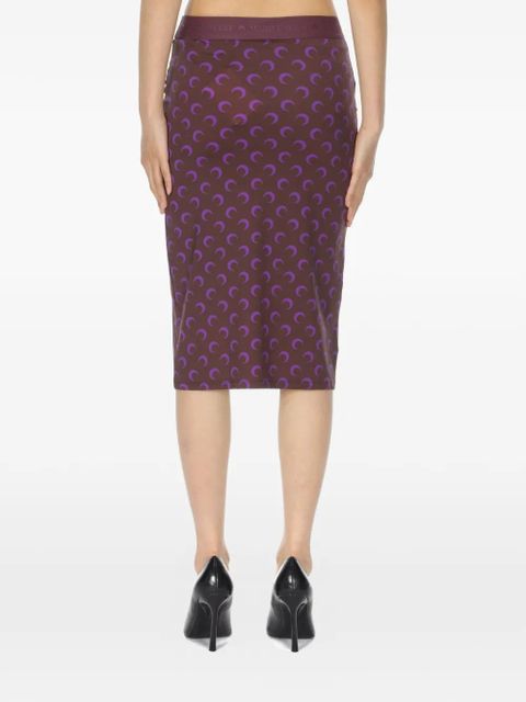 Marine Serre moon-print skirt - Purple